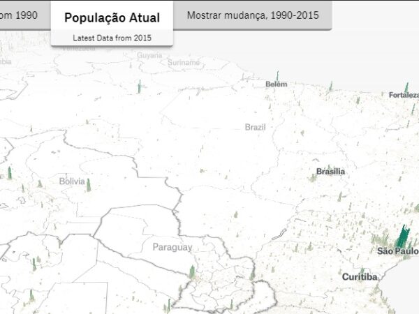 Site permite visualizar a densidade populacional de todas as cidades do mundo em 3D