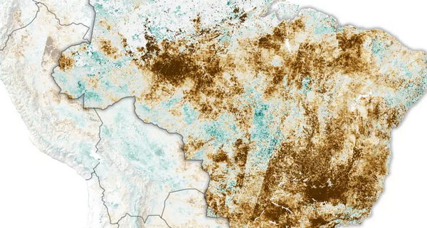 Imagens da Nasa mostram antes e depois da maior seca no Brasil em quase um século