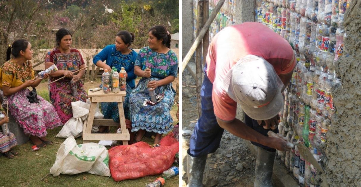 Comunidades rurais da Guatemala constroem 116 escolas com eco-tijolos feitos de garrafa PET