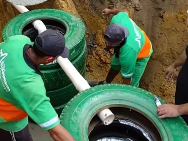 Prefeitura constrói fossa ecológica de baixo custo usando pneus em Guapimirim (RJ)