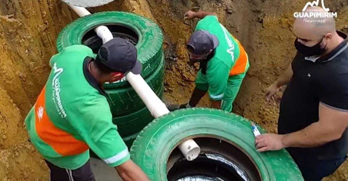 Prefeitura constrói fossa ecológica de baixo custo usando pneus em Guapimirim (RJ)