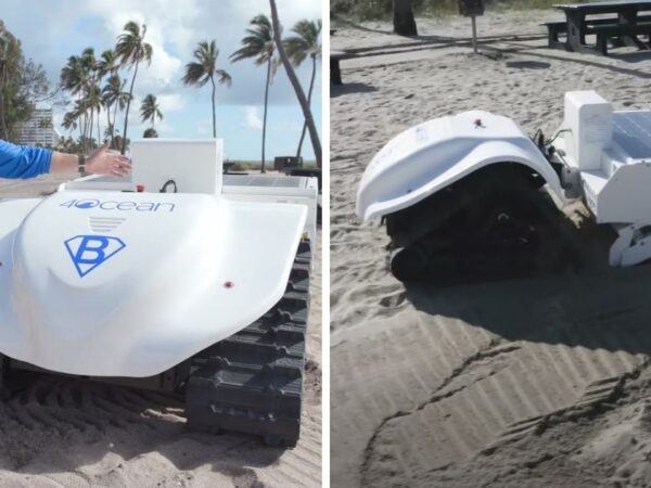 Robô ‘limpa-praia’ movido a energia solar coleta lixo plástico 30 vezes mais rápido que os humanos