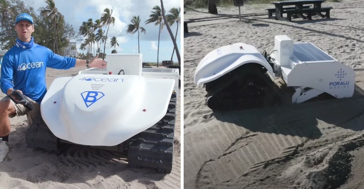 Robô ‘limpa-praia’ movido a energia solar coleta lixo plástico 30 vezes mais rápido que os humanos