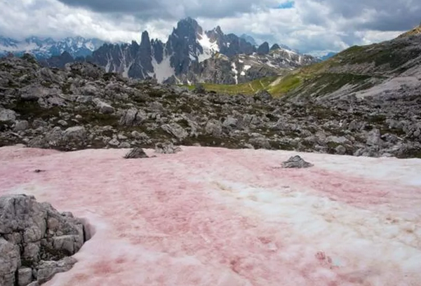 Por que neve dos Alpes está ficando vermelha