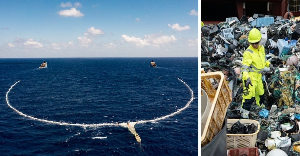 Em sua 1ª operação, barca sustentável retira 9.000 kg de plástico descartado no oceano