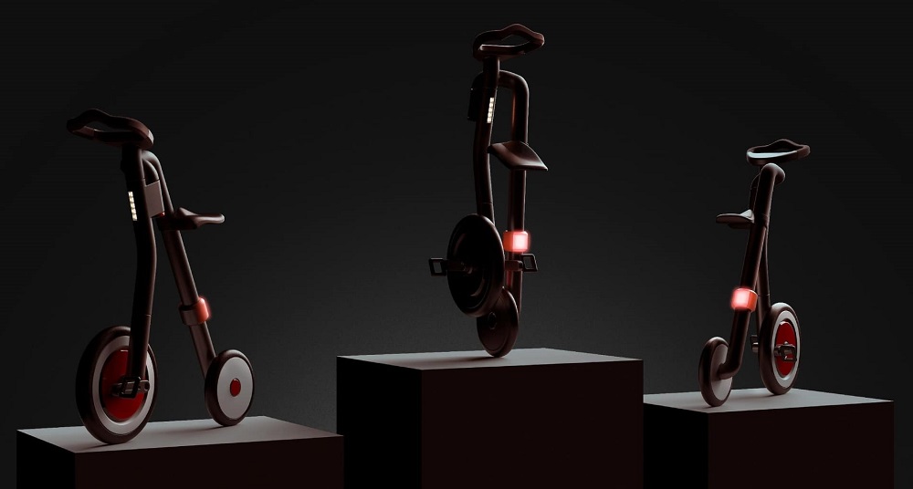 Designer apresenta um conceito incomum de bicicleta elétrica dobrável