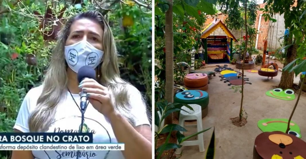 Pedagoga transforma depósito clandestino de lixo em lindo bosque verde no Crato (CE)