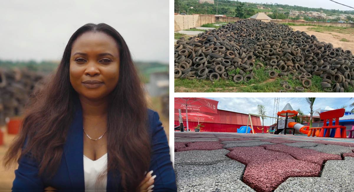 Africana transforma milhares de pneus descartados em tijolos de alta resistência