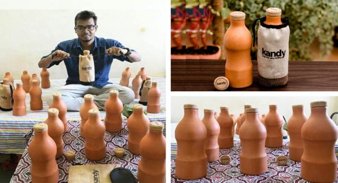 Estudante faz garrafas de barro biodegradáveis ​​que mantêm a água sempre fresca