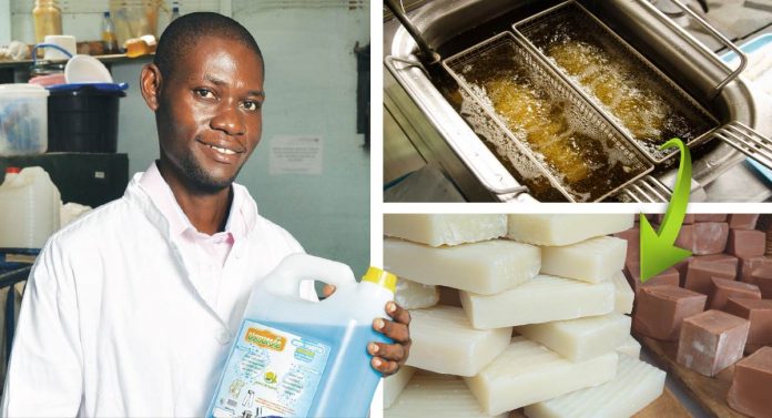 Jovem transforma óleo de cozinha usado em detergentes e sabonetes ecológicos