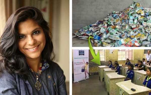 Jovem transforma 3 milhões de caixas tetra pak em carteiras para escolas carentes