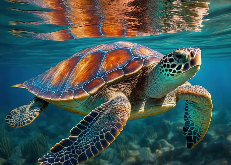 Vestígios de plástico foram encontrados em fezes de tartarugas-verdes