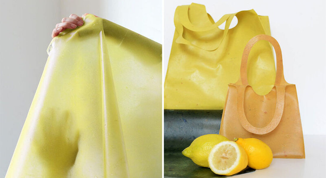 Jovens criam sacolas feitas com cascas de frutas para deixar de lado as de plástico