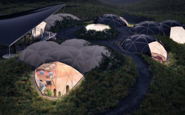 Startup austríaca projeta “nova casa de terra inflável modular pré-fabricada” derivada do projeto de habitat lunar, não requer energia para aquecimento e consome quase nenhum recurso de material de construção