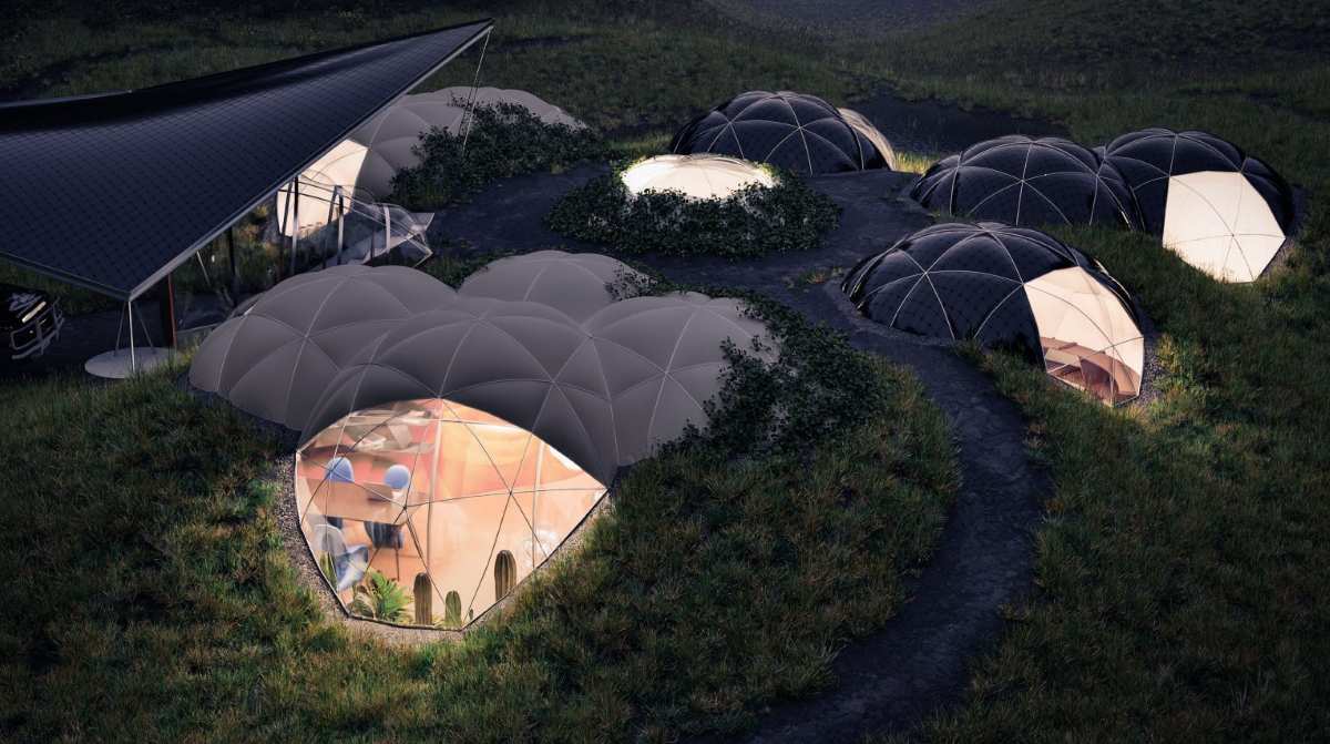 Startup austríaca projeta “nova casa de terra inflável modular pré-fabricada” derivada do projeto de habitat lunar, não requer energia para aquecimento e consome quase nenhum recurso de material de construção