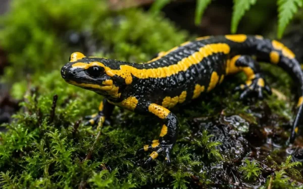 A salamandra-de-fogo brilha sob luz UV — e a pista está no sangue