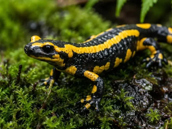 A salamandra-de-fogo brilha sob luz UV — e a pista está no sangue