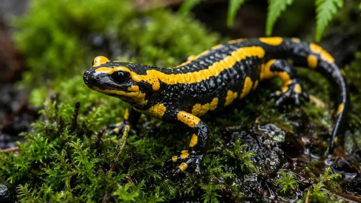 A salamandra-de-fogo brilha sob luz UV — e a pista está no sangue