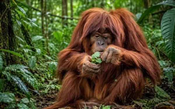 Orangotangos usam plantas medicinais na dieta e aplicam curativo em feridas